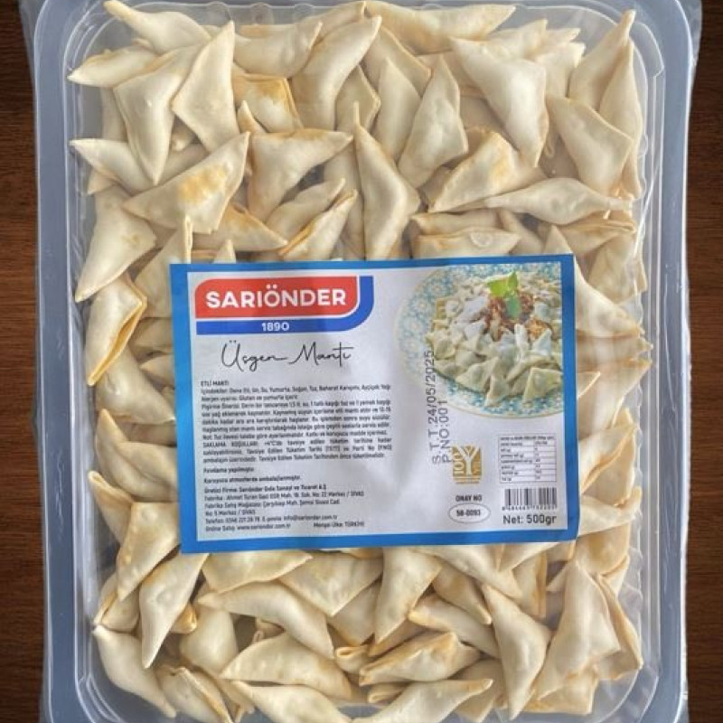 5'li Avantaj Paket Sarıönder Üçgen Mantı (5x500 gr) 5'li Avantaj Paket Sarıönder Üçgen Mantı (5x500 gr)