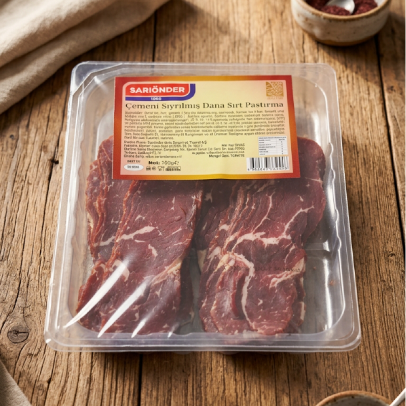 150 g Çemensiz Az Yağlı Pastırma (Sırt) - Özel Koruyucu Ambalajda