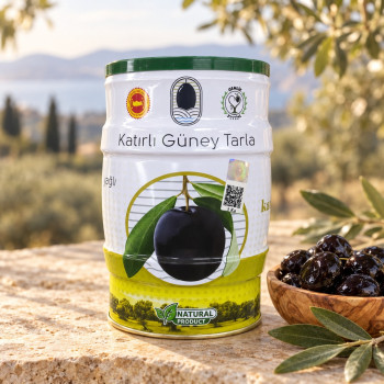 Coğrafi İşaretli Gemlik Katırlı Güney Tarla Large Boy Siyah Zeytin 1 KG