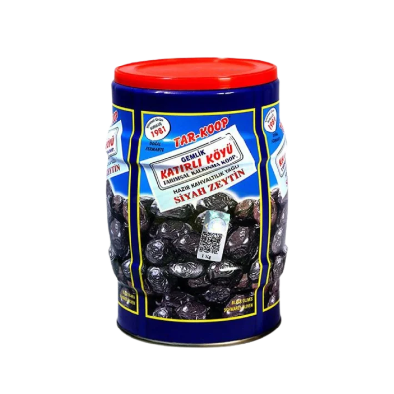 Coğrafi İşaretli Gemlik Katırlı Kooperatifi Medium Boy Siyah Zeytin 1 KG