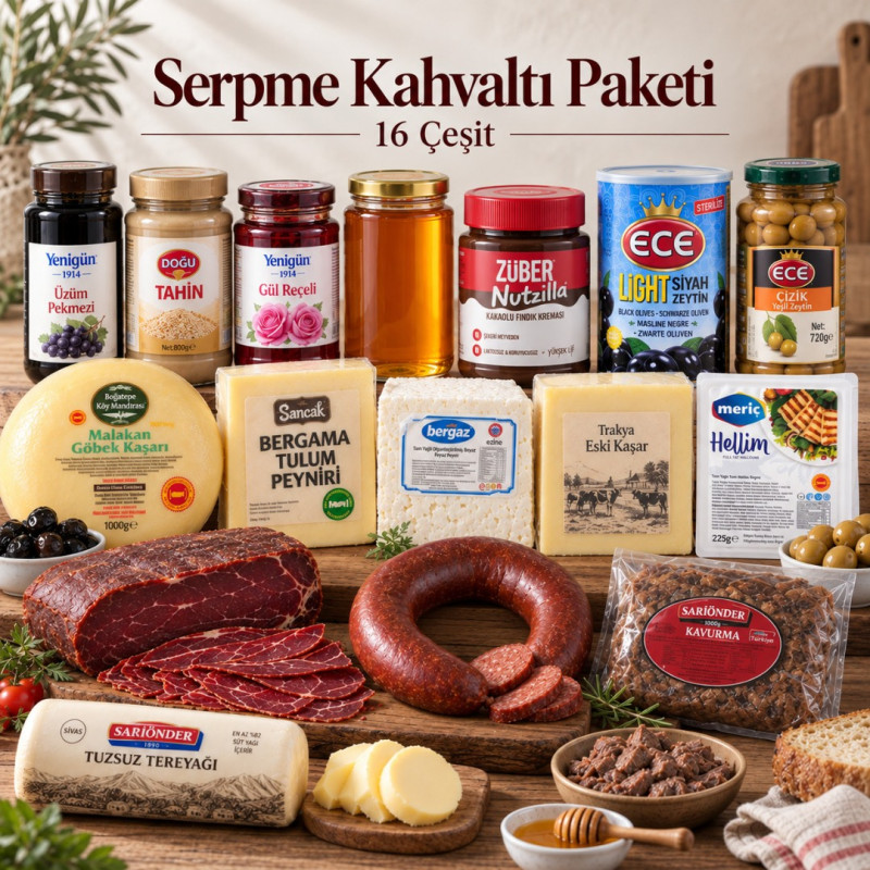 Serpme Kahvaltı Paketi (16 Çeşit) Serpme Kahvaltı Paketi (16 Çeşit)